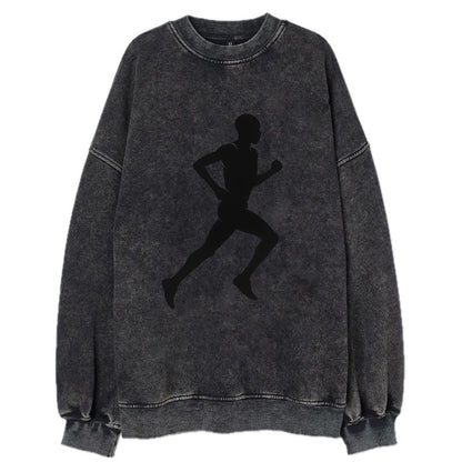 Kenyan distance runner stride - Vintage Sweatshirt - Black