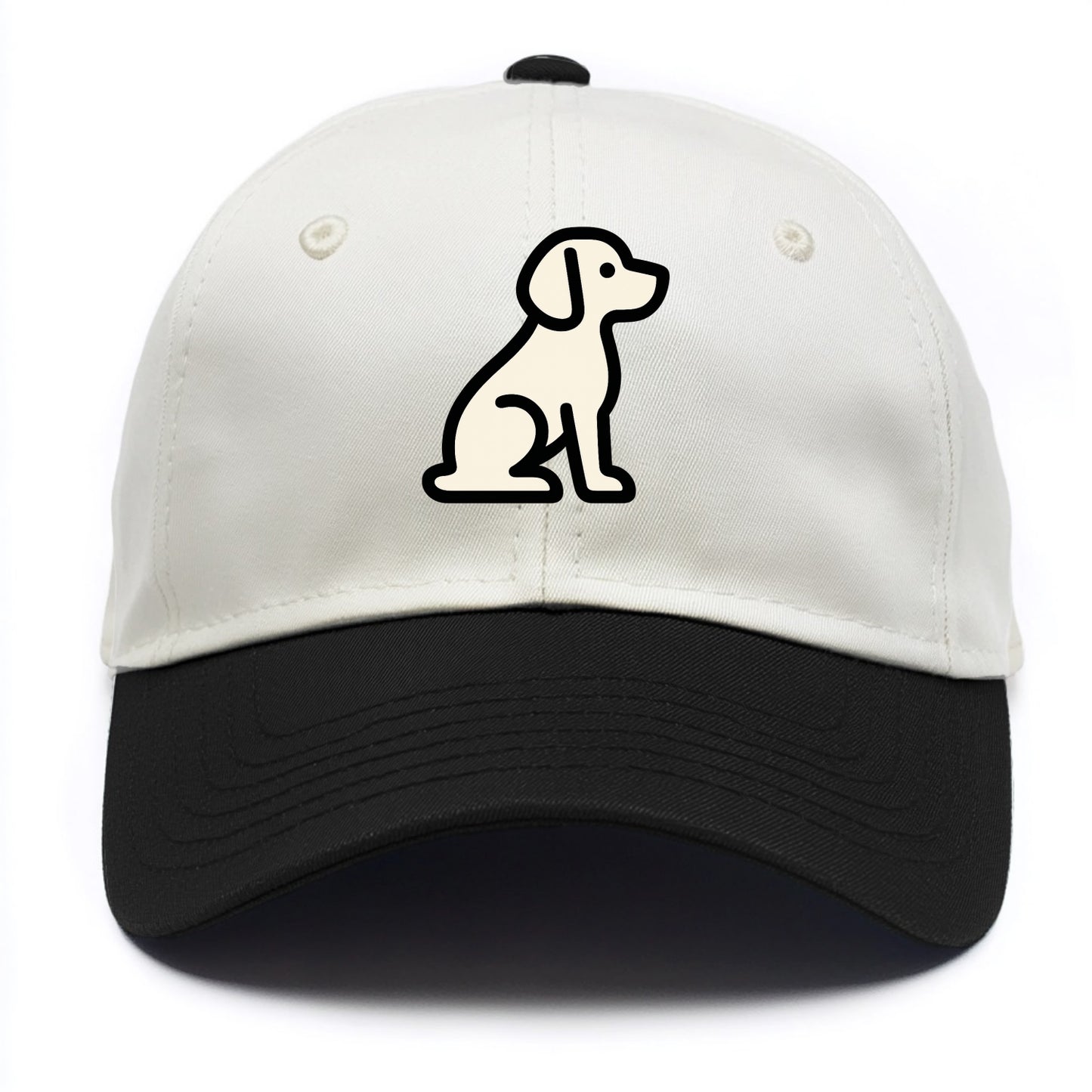 Beagle - Modern minimal sitting pose wit - Two Tone Cap - Black