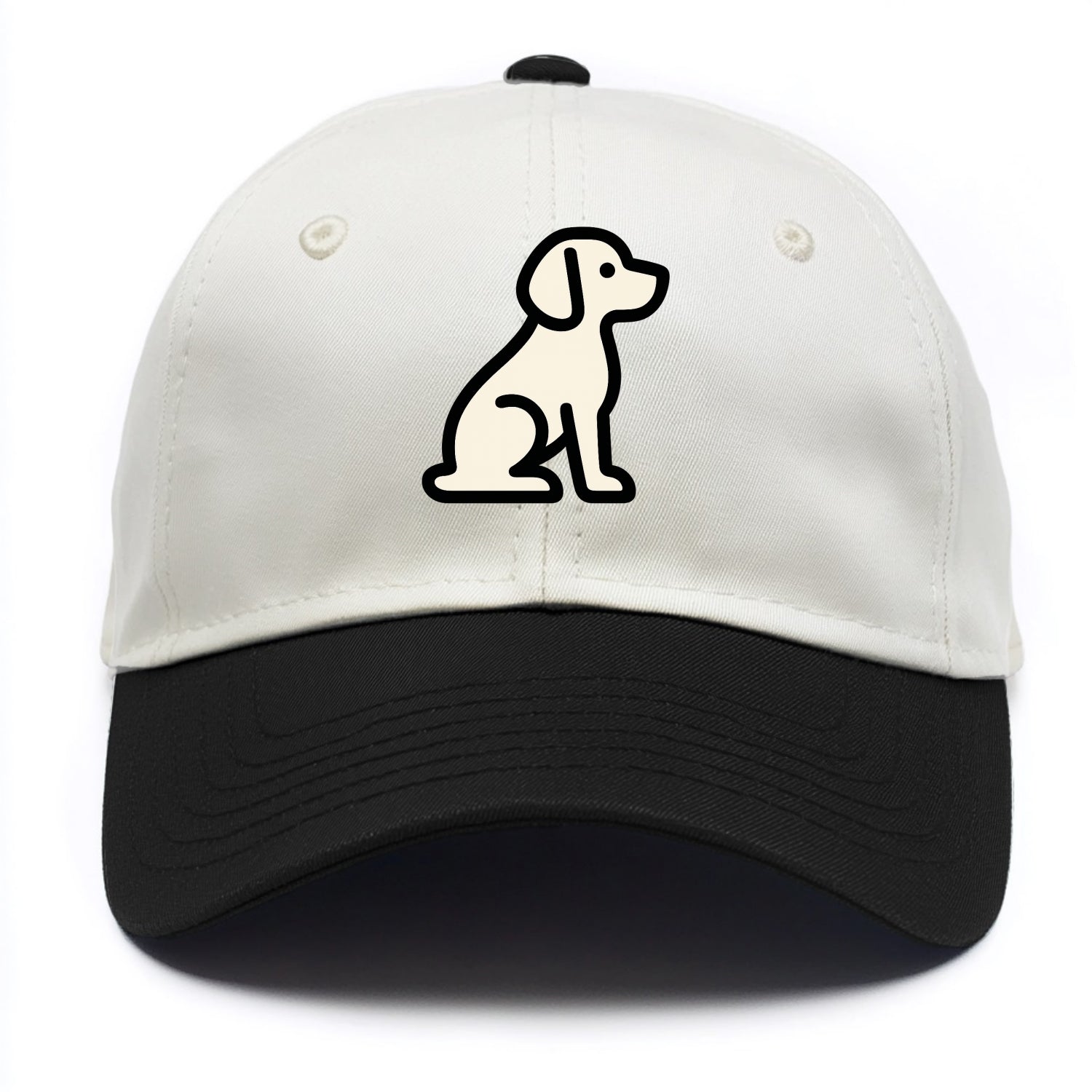 Beagle - Modern minimal sitting pose wit - Two Tone Cap - Black