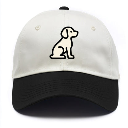 Beagle - Modern minimal sitting pose wit - Two Tone Cap - Black