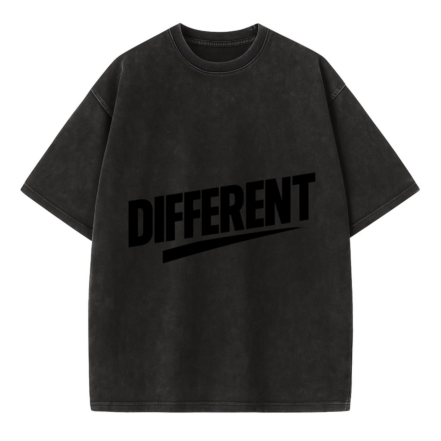 Bold typography design - "DIFFERENT" - standing out, not following crowd - Vintage T-shirt - Black