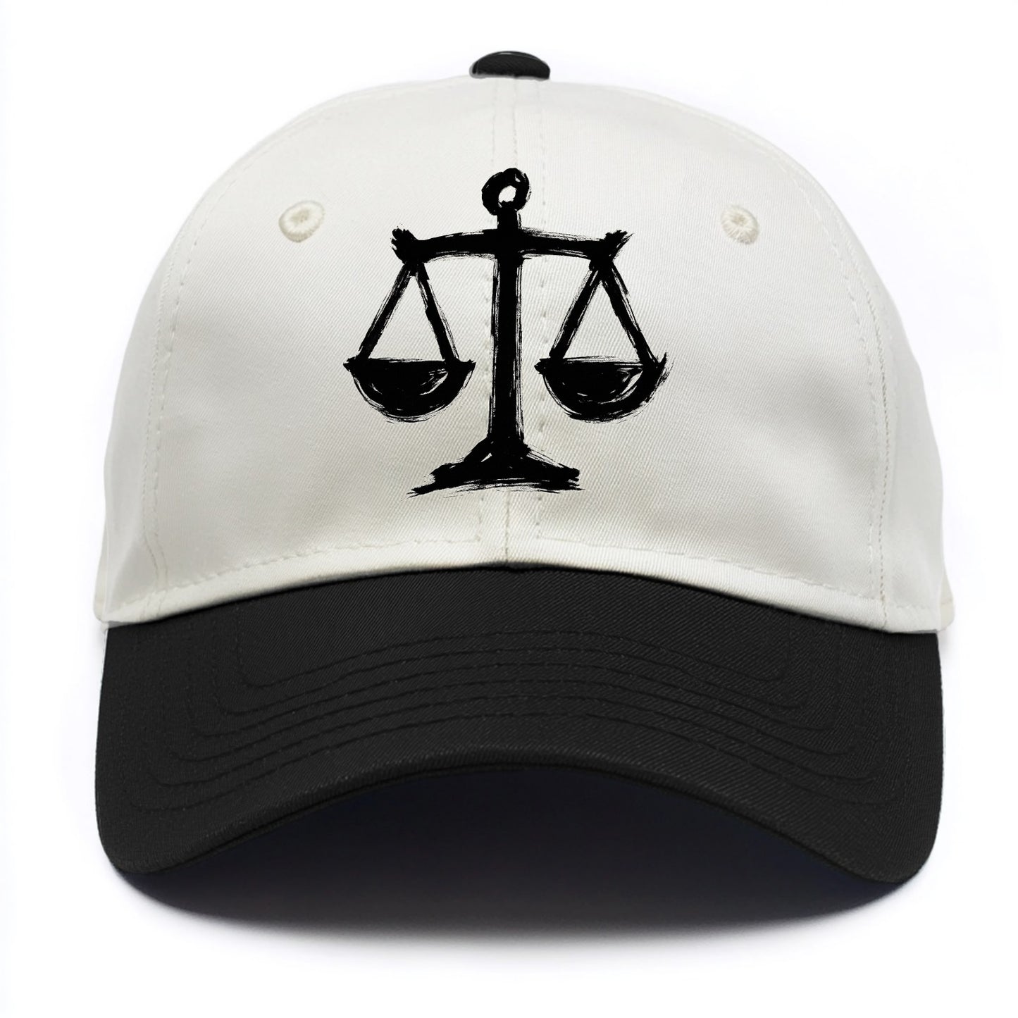 Scales of justice - equality and fairness bold ink style - Two Tone Cap - Black