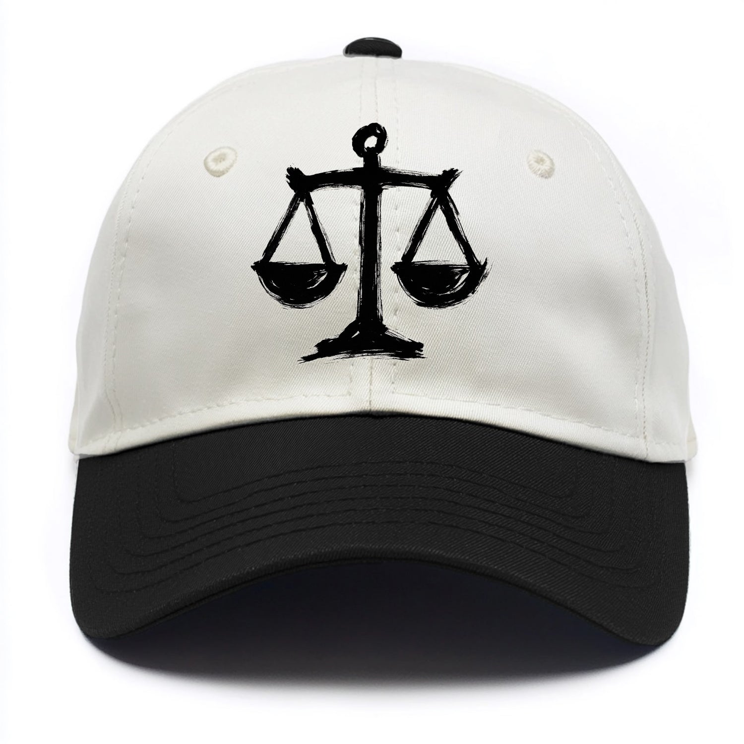 Scales of justice - equality and fairness bold ink style - Two Tone Cap - Black