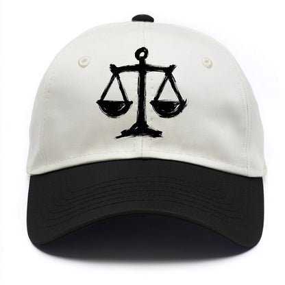 Scales of justice - equality and fairness bold ink style - Two Tone Cap - Black