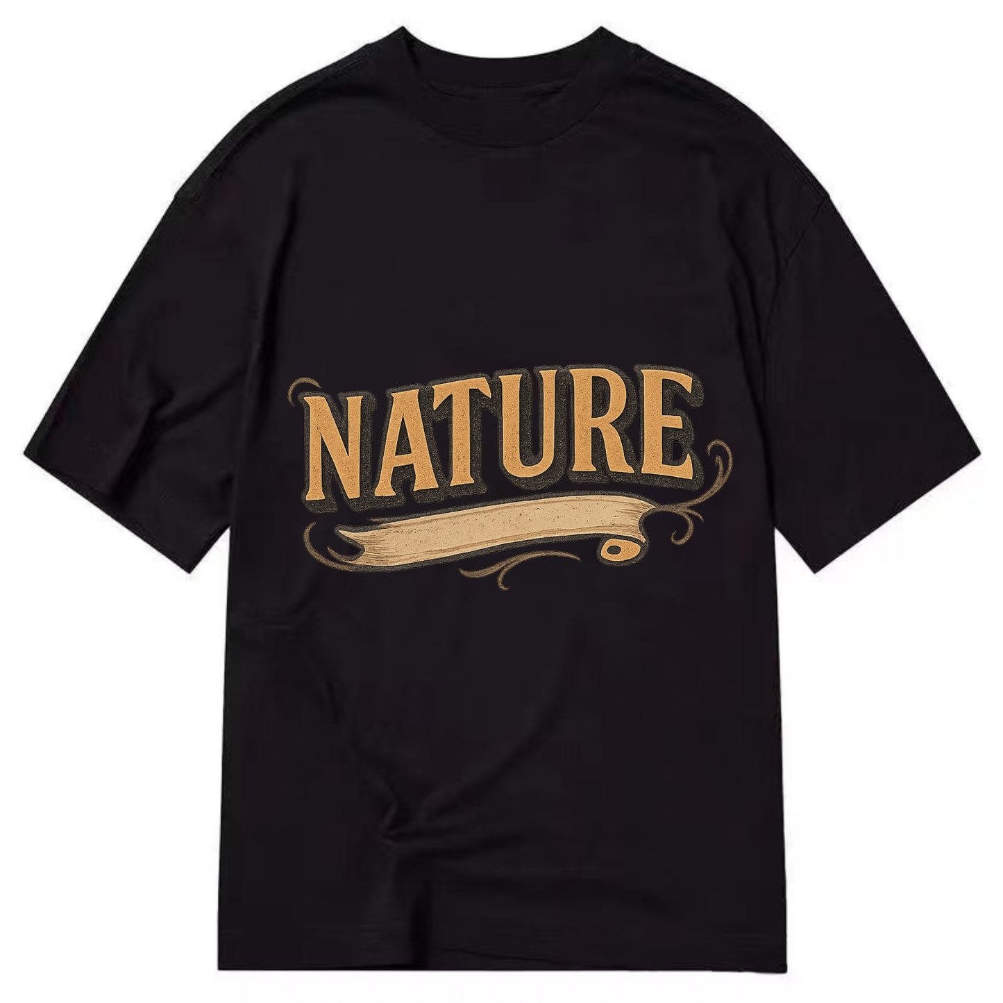 Bold typography design - "NATURE" - natural world, organic - Classic T-shirt - Black