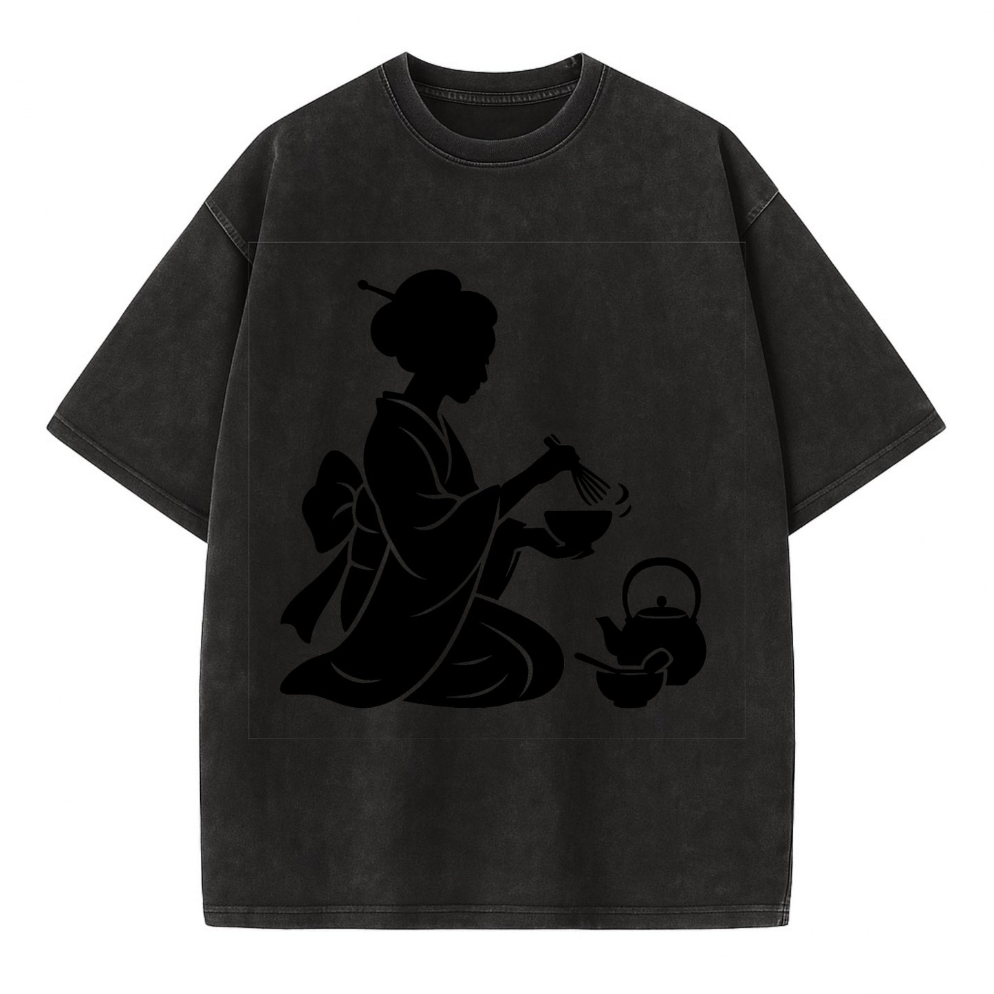 Geisha traditional tea ceremony - Vintage T-shirt - Black