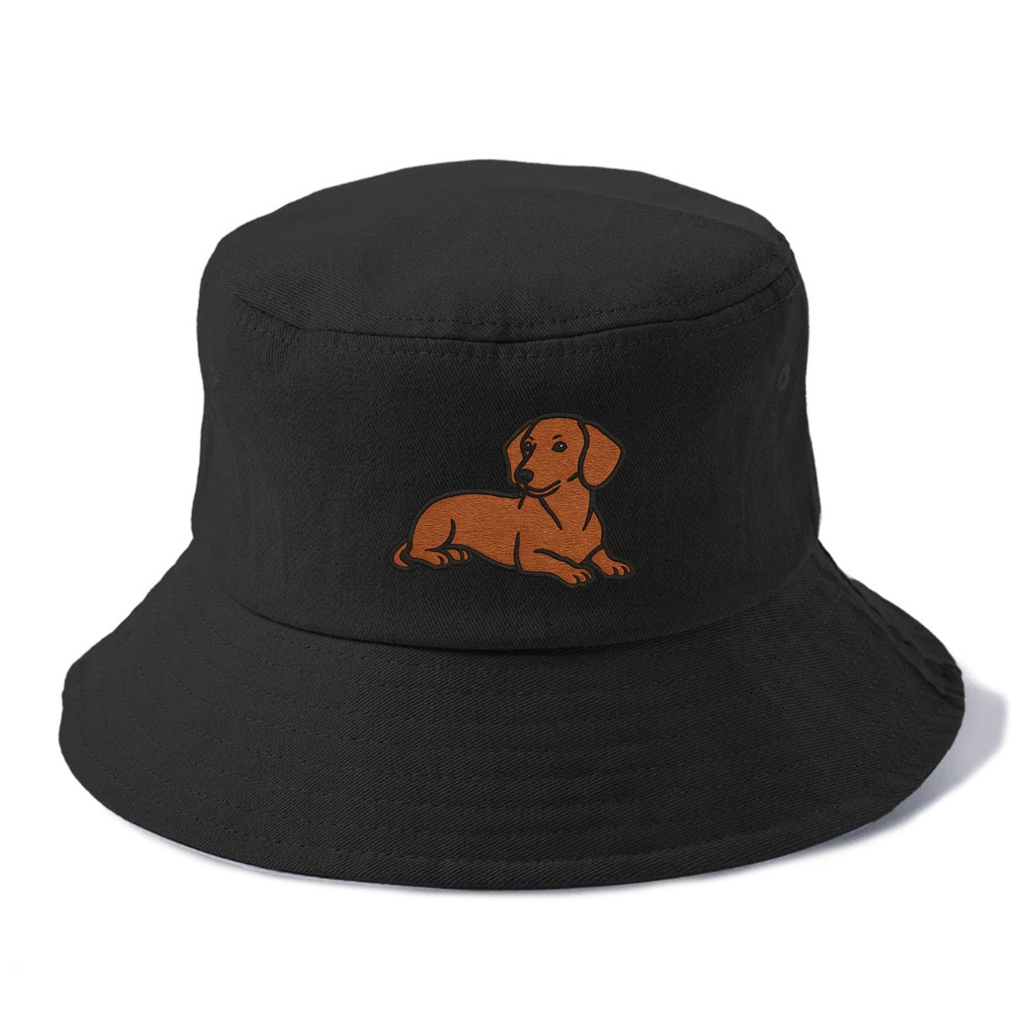 Dachshund - Red smooth relaxed lying dow Bucket Hat - Black