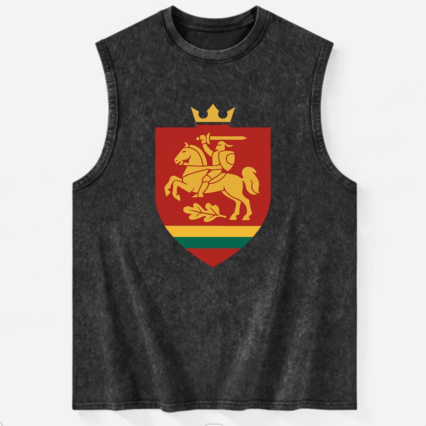 Lithuania Royal Logo  - Vintage Washed Tank - Black