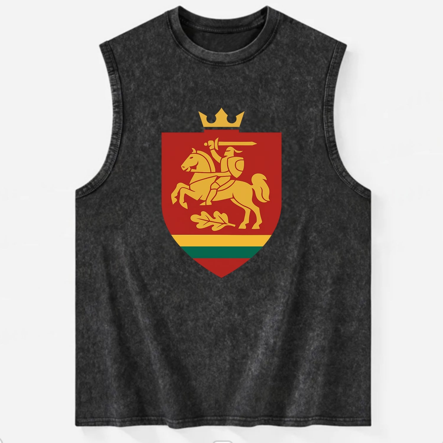 Lithuania Royal Logo  - Vintage Washed Tank - Black