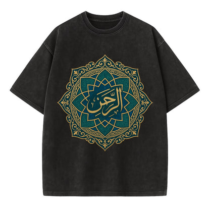 Ar-Rahman Geometric - Vintage T-shirt - Black