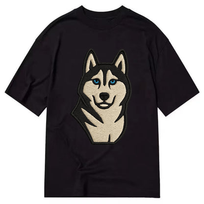 Husky - Blue eyes close-up portrait - Cl Classic T-shirt - Black