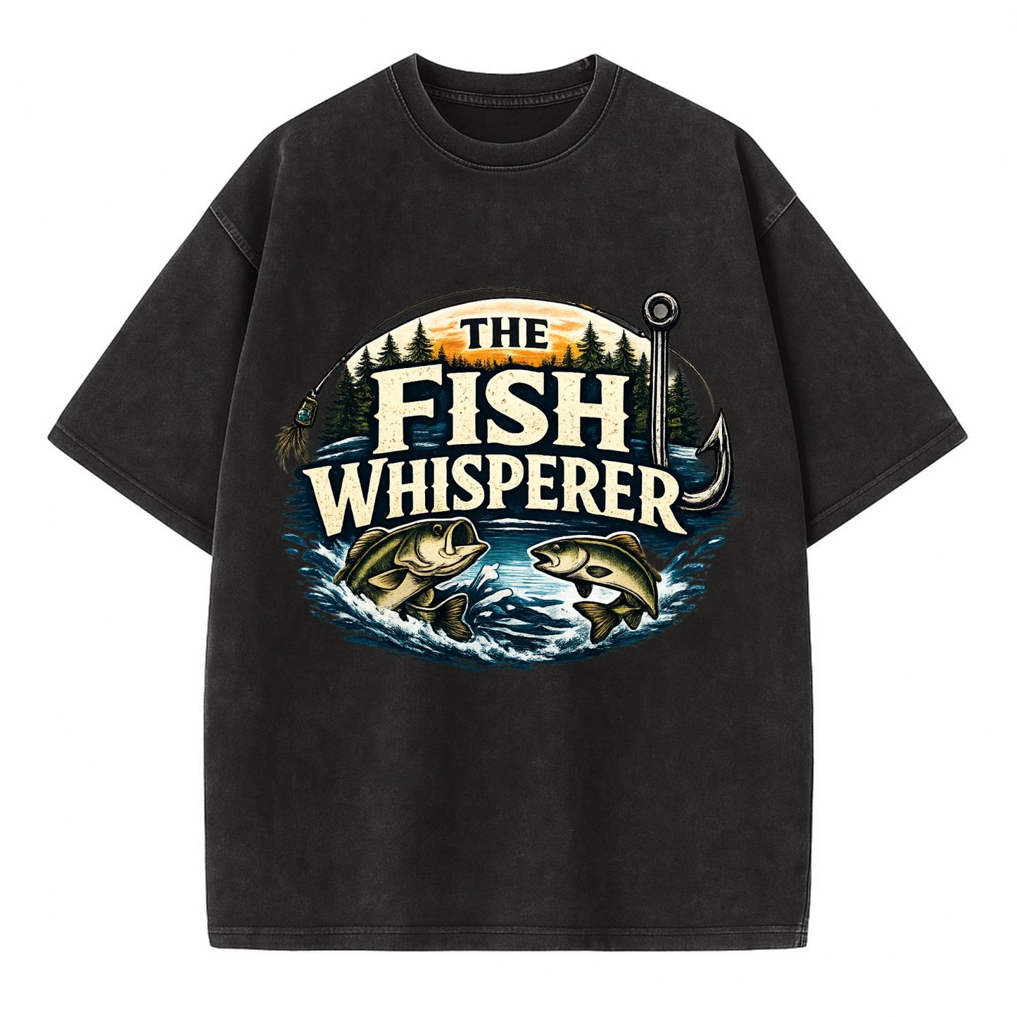 The Fish Whisperer - Vintage T-shirt - Black