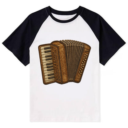Accordion  - Contrast Raglan T-shirt - Black