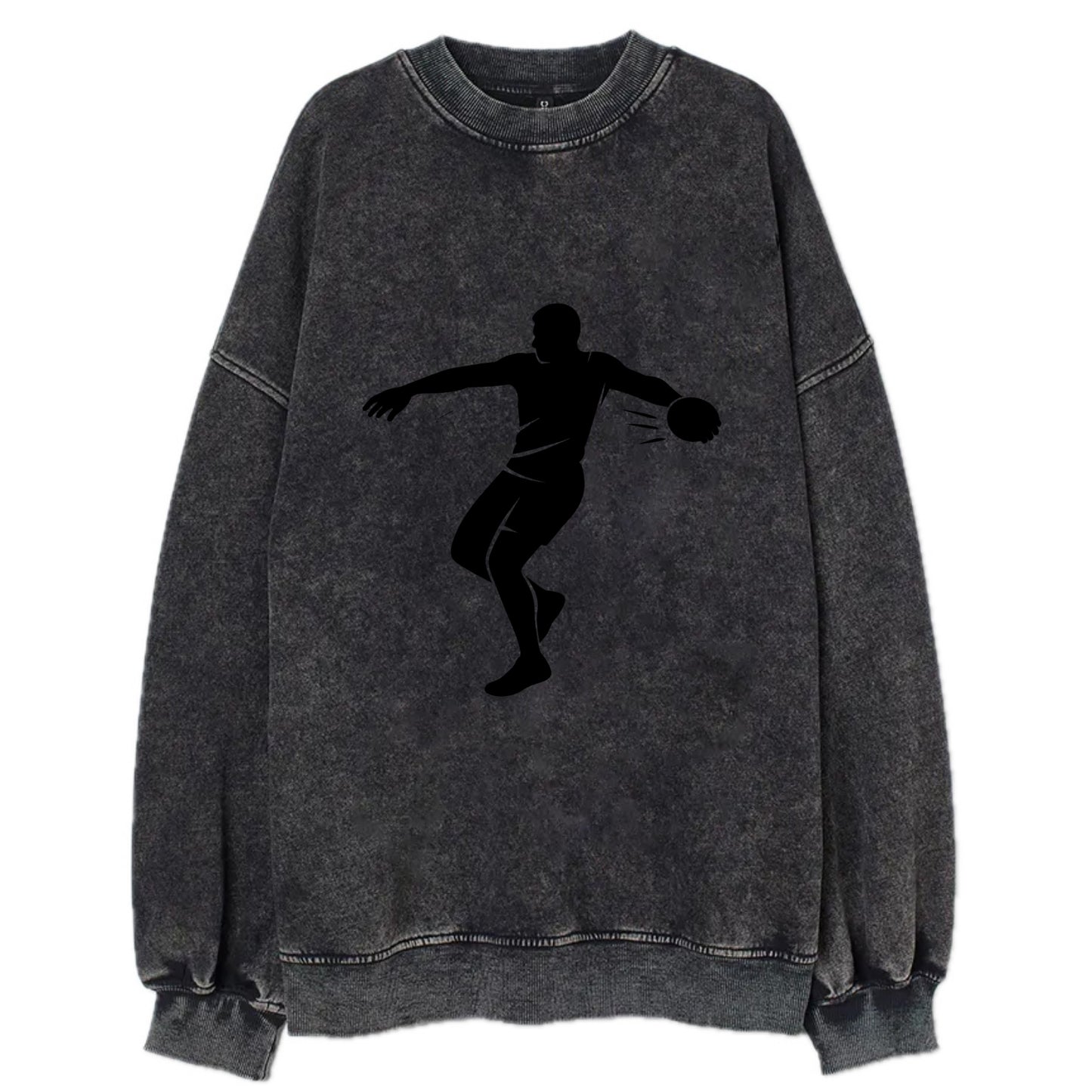 Discus thrower spinning release - Vintage Sweatshirt - Black