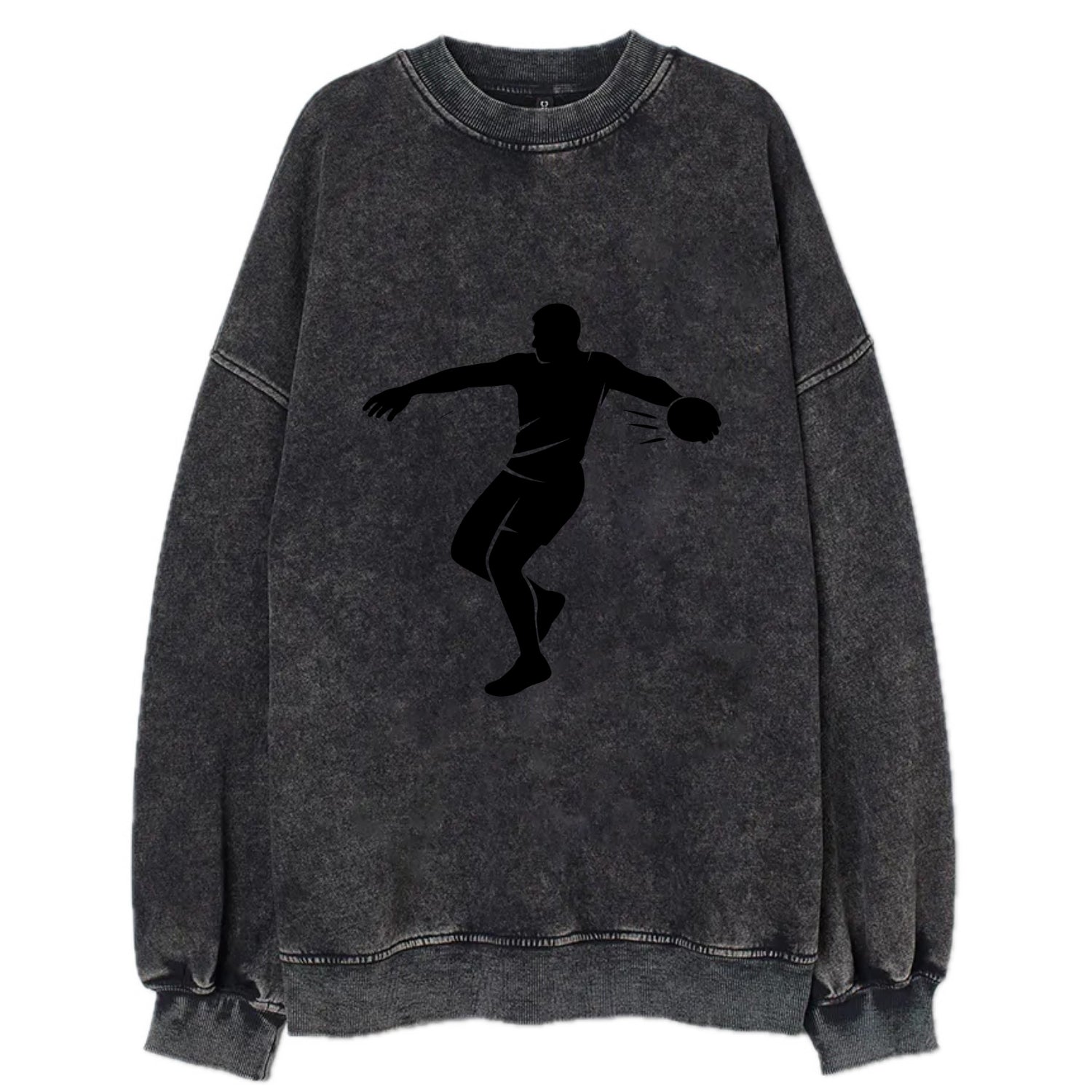Discus thrower spinning release - Vintage Sweatshirt - Black