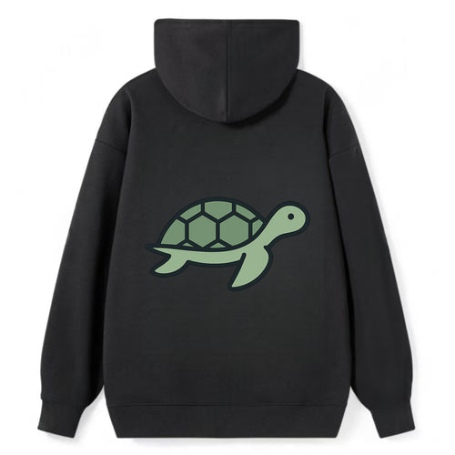 Sea Turtle - Green with shell pattern flat side profile - Classic Pullover Hoodie