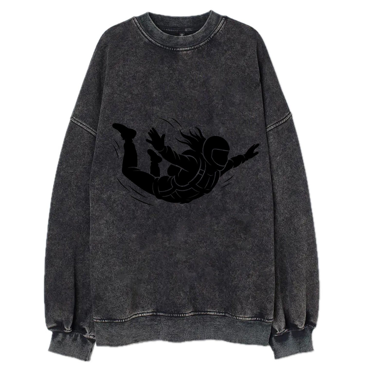 Skydiver free-fall position - Vintage Sweatshirt - Black