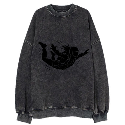 Skydiver free-fall position - Vintage Sweatshirt - Black
