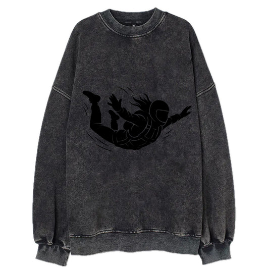 Skydiver free-fall position - Vintage Sweatshirt - Black