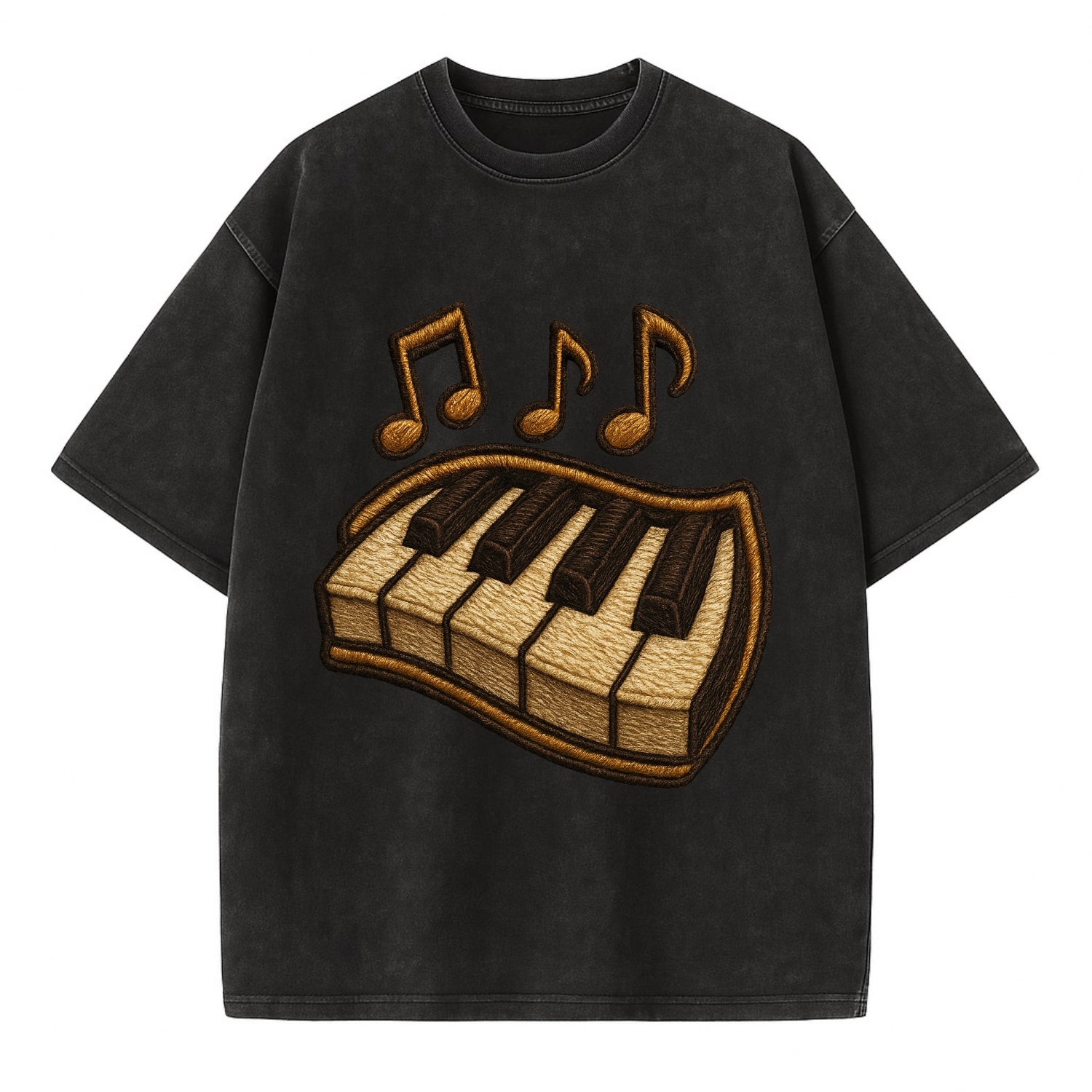 Piano Keys  - Vintage T-shirt - Black