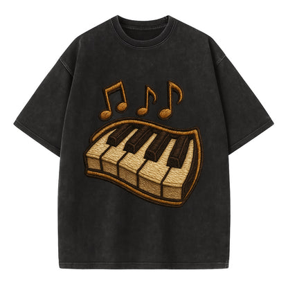 Piano Keys  - Vintage T-shirt - Black