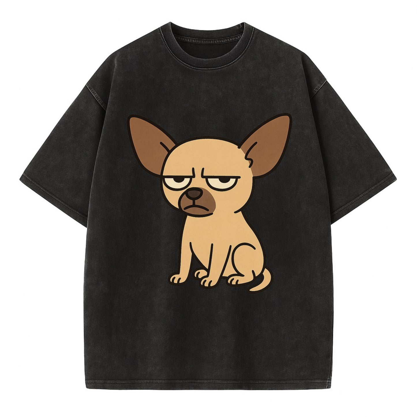 The Chihuahua Judging Silently - Vintage T-shirt - Black