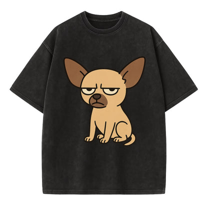 The Chihuahua Judging Silently - Vintage T-shirt - Black