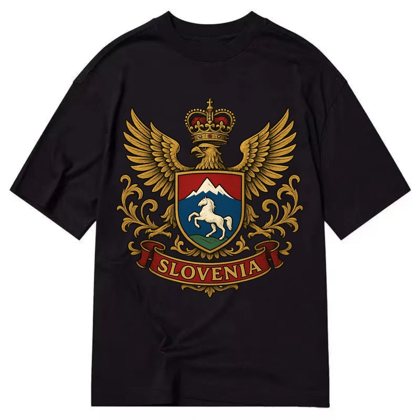Slovenia Heritage Badge  - Classic T-shirt - Black