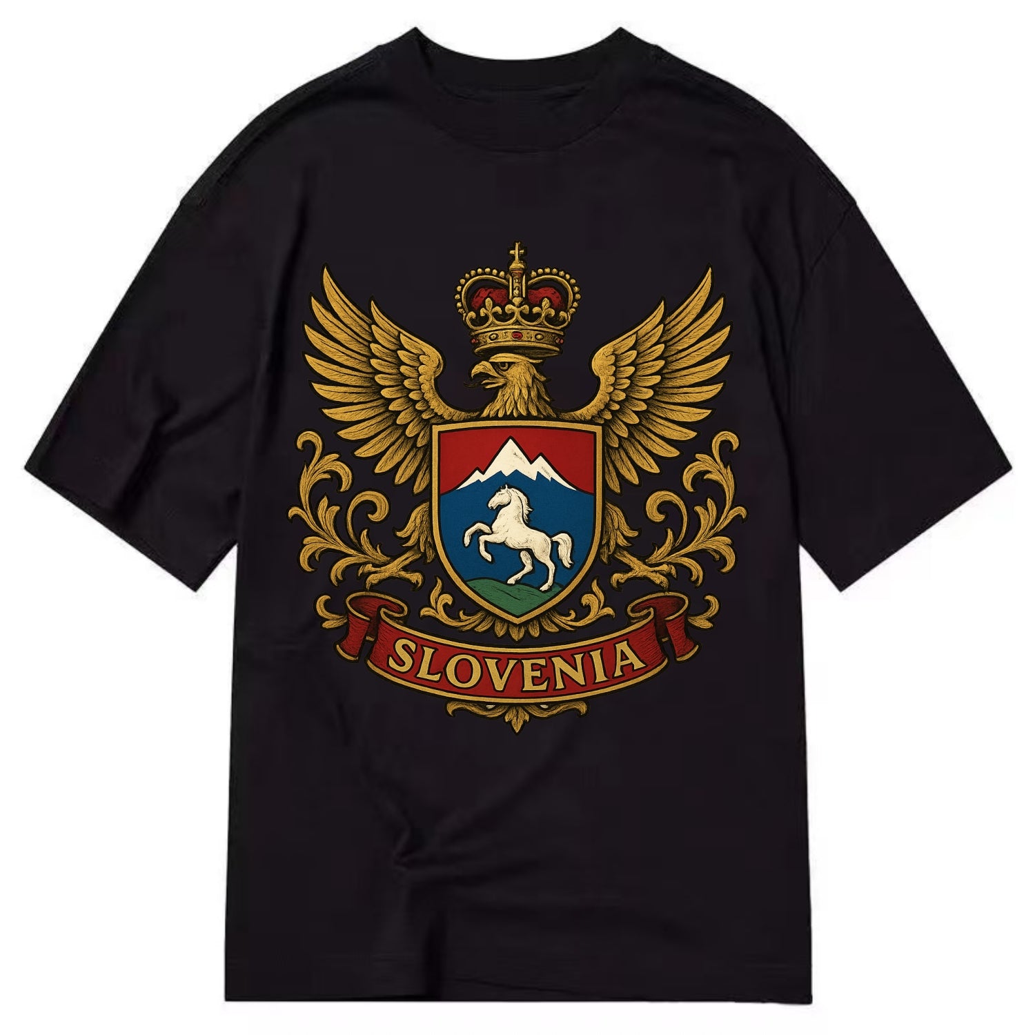 Slovenia Heritage Badge  - Classic T-shirt - Black