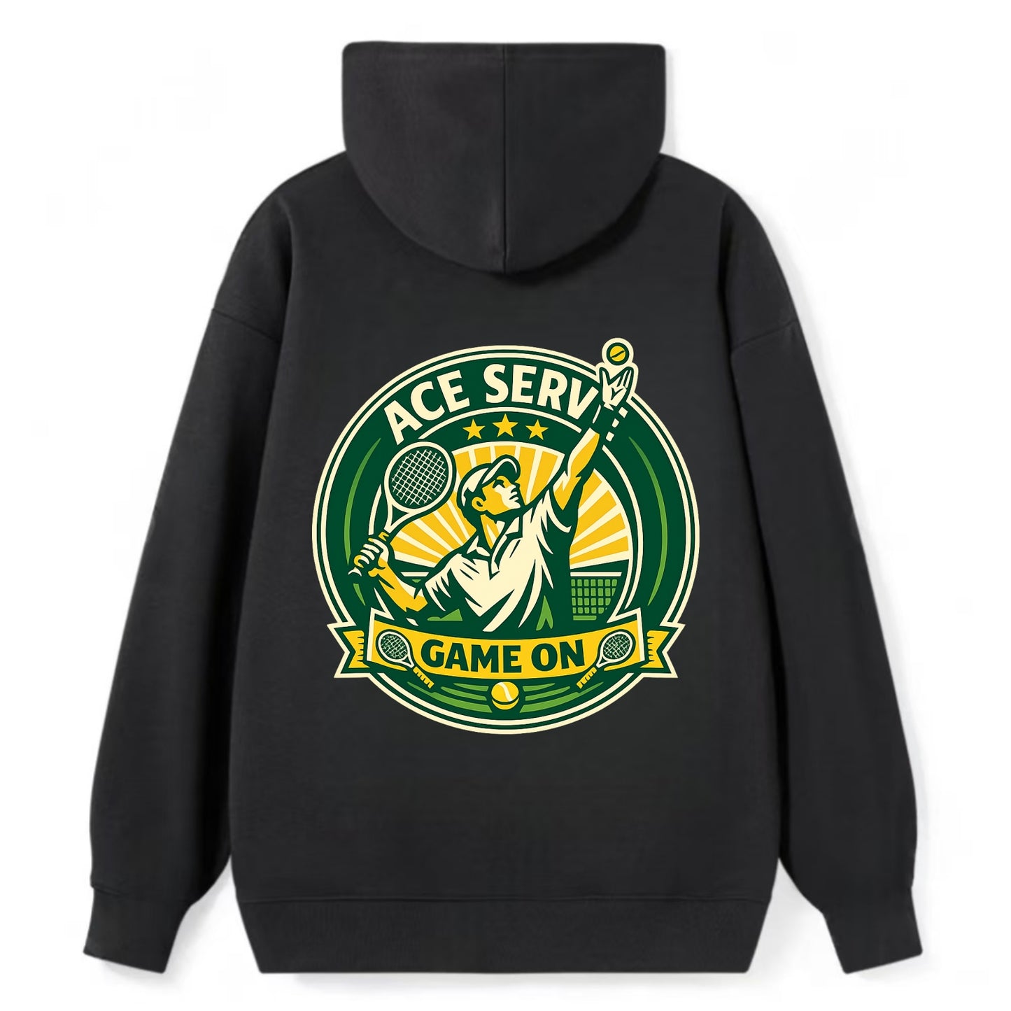 Serving Ace Emblem - Classic Pullover Hoodie - Black