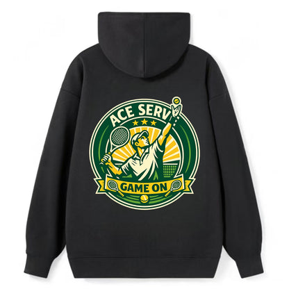 Serving Ace Emblem - Classic Pullover Hoodie - Black