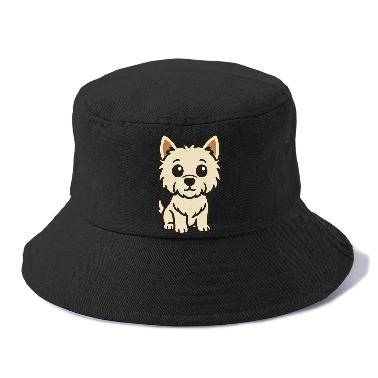 West Highland White Terrier - Alert standing pose - Bucket Hat - Black