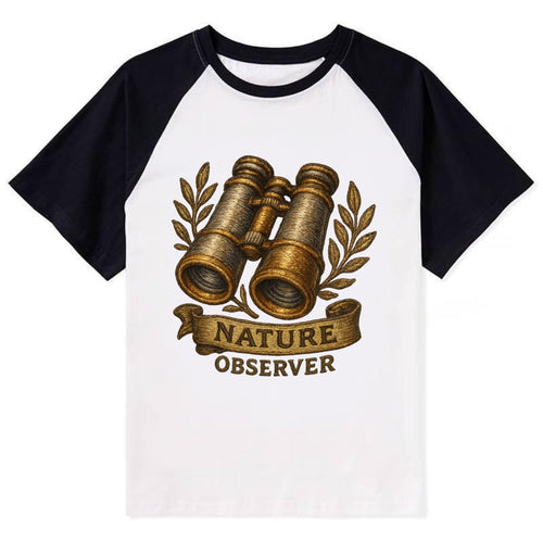Binoculars for birdwatching - nature observer - Contrast Raglan T-shirt