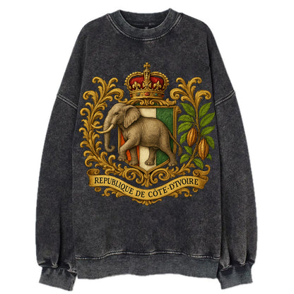 Ivory Coast Heritage Badge  - Vintage Sweatshirt - Black