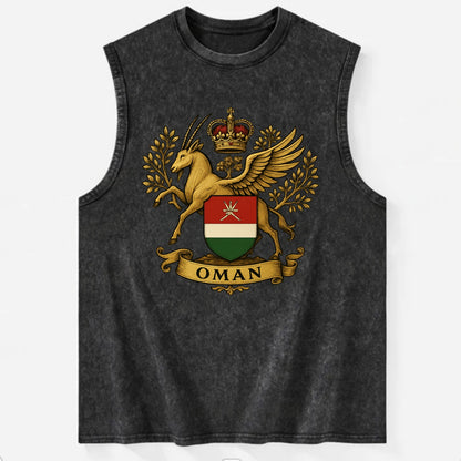 Oman Heritage Badge  - Vintage Washed Tank - Black