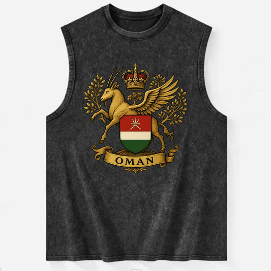 Oman Heritage Badge  - Vintage Washed Tank - Black