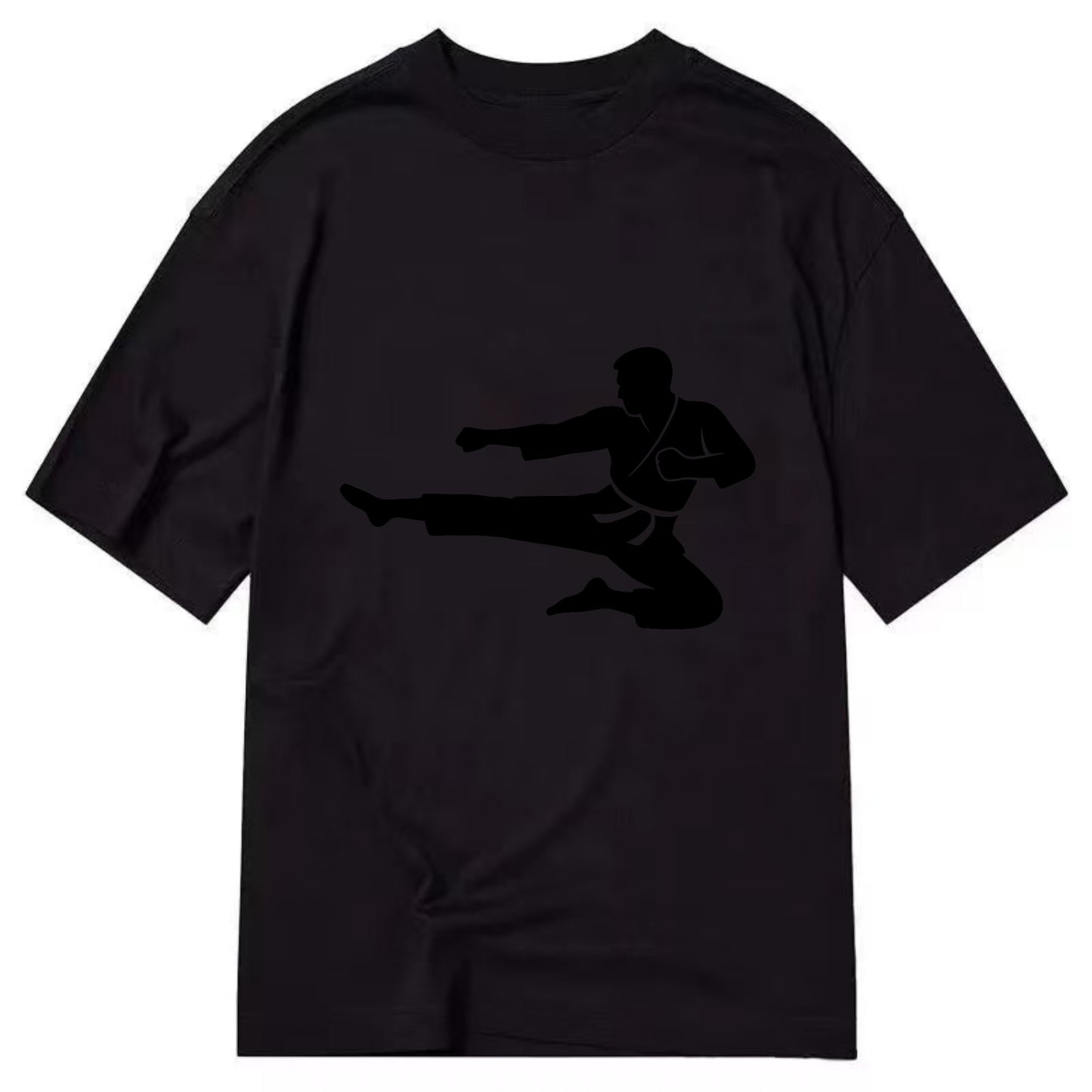 Martial artist flying kick - Classic T-shirt - Black