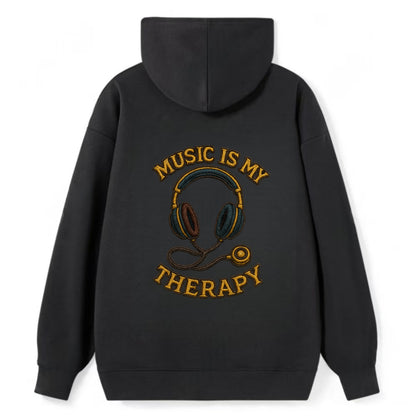 Music Is My Therapy  - Classic Pullover Hoodie - Black