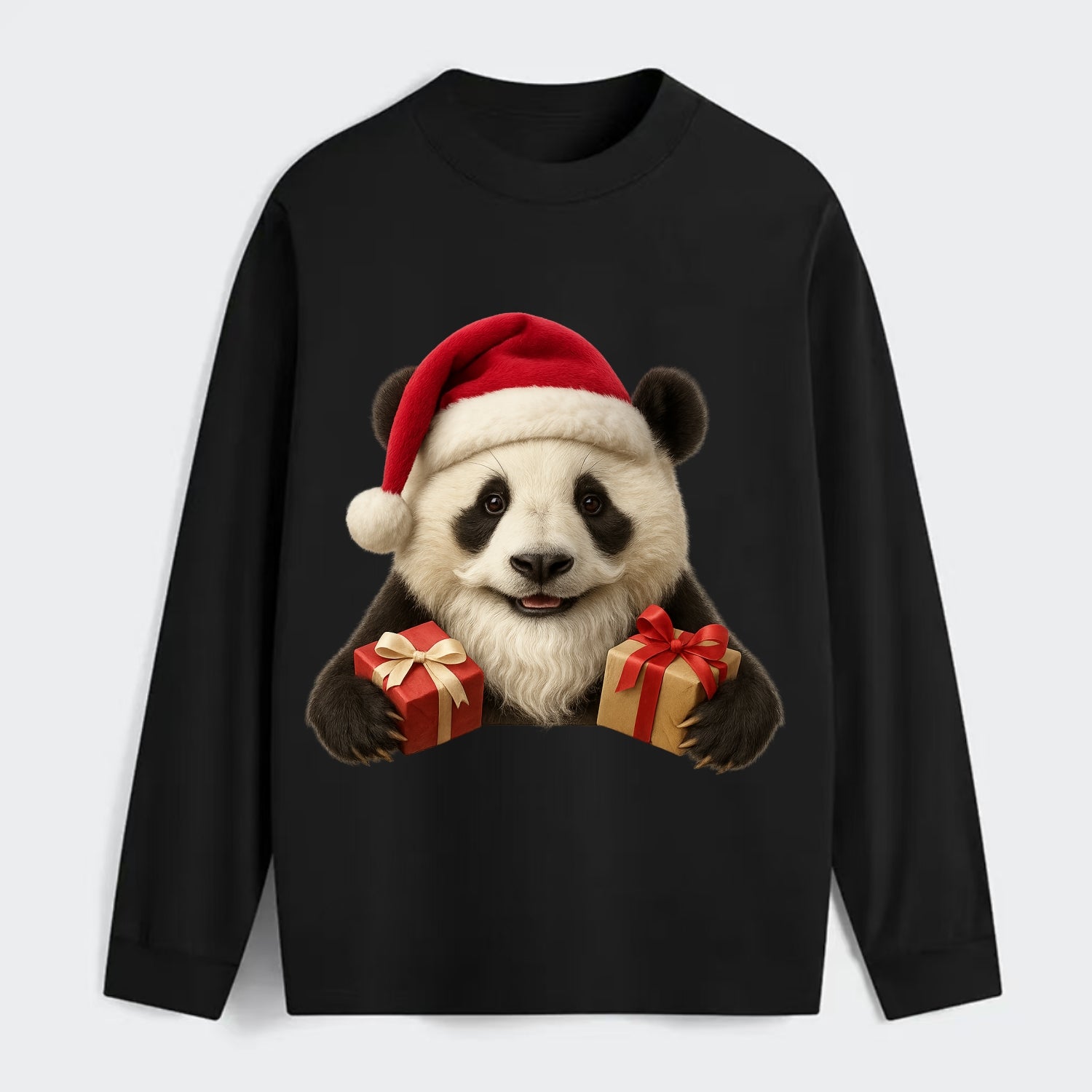 Santa Panda  - Classic Long Sleeve Shirt - Black