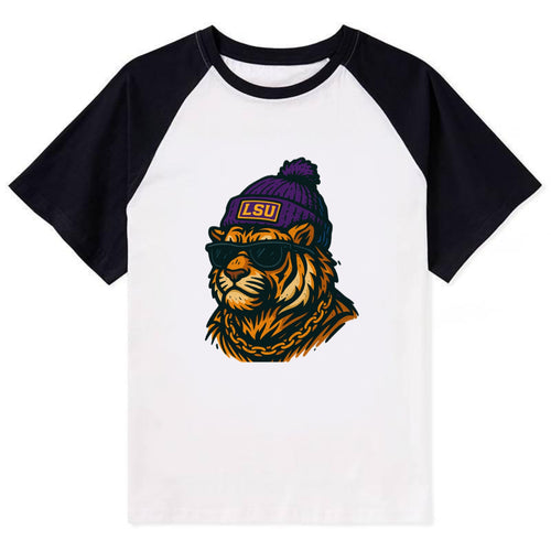 LSU Mike Tiger - Contrast Raglan T-shirt