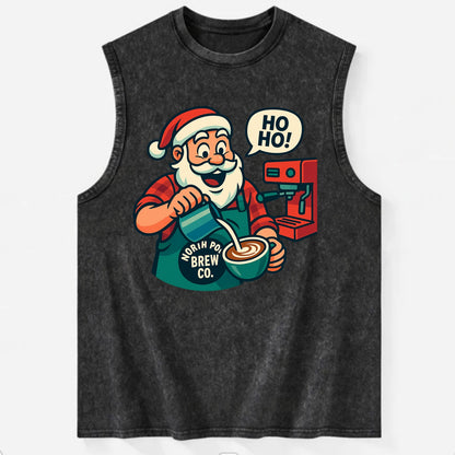 Santa Barista - Vintage Washed Tank - Black