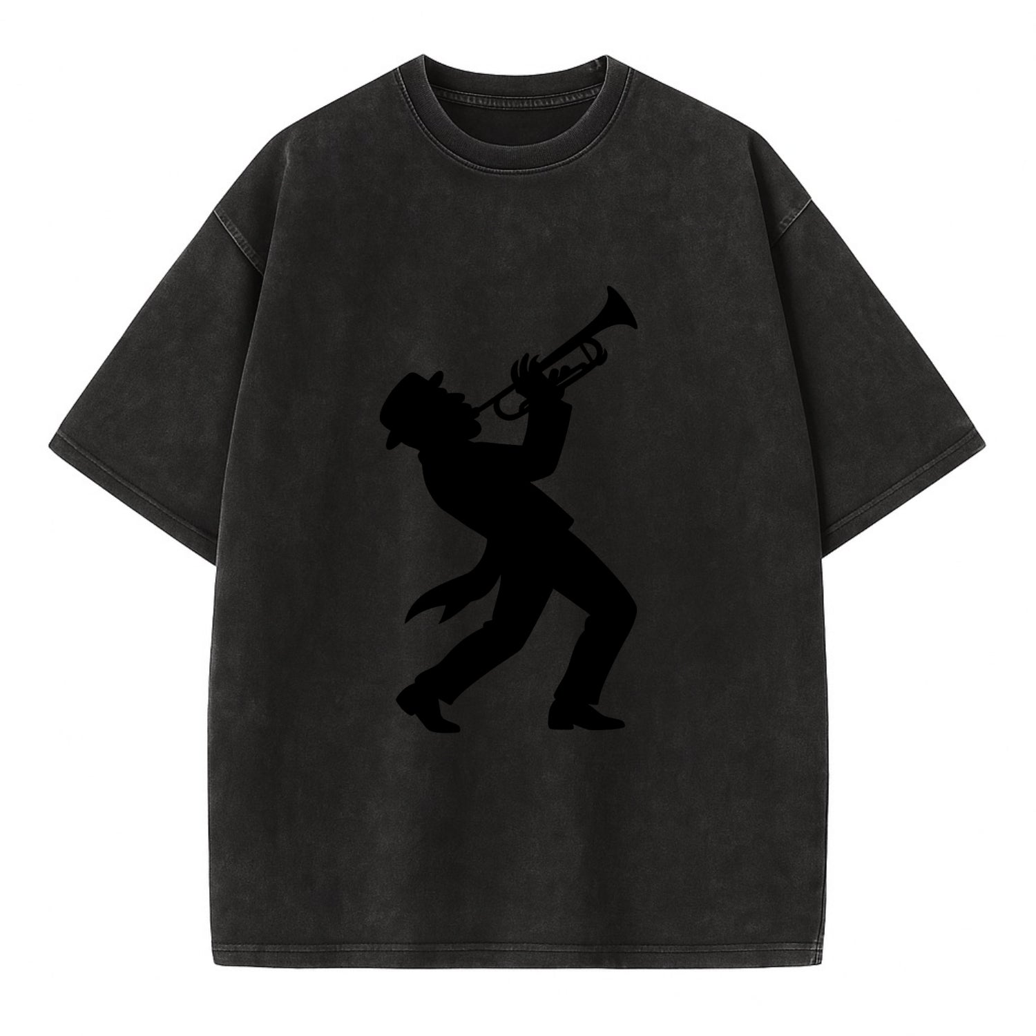 Trumpet player hitting high note - Vintage T-shirt - Black