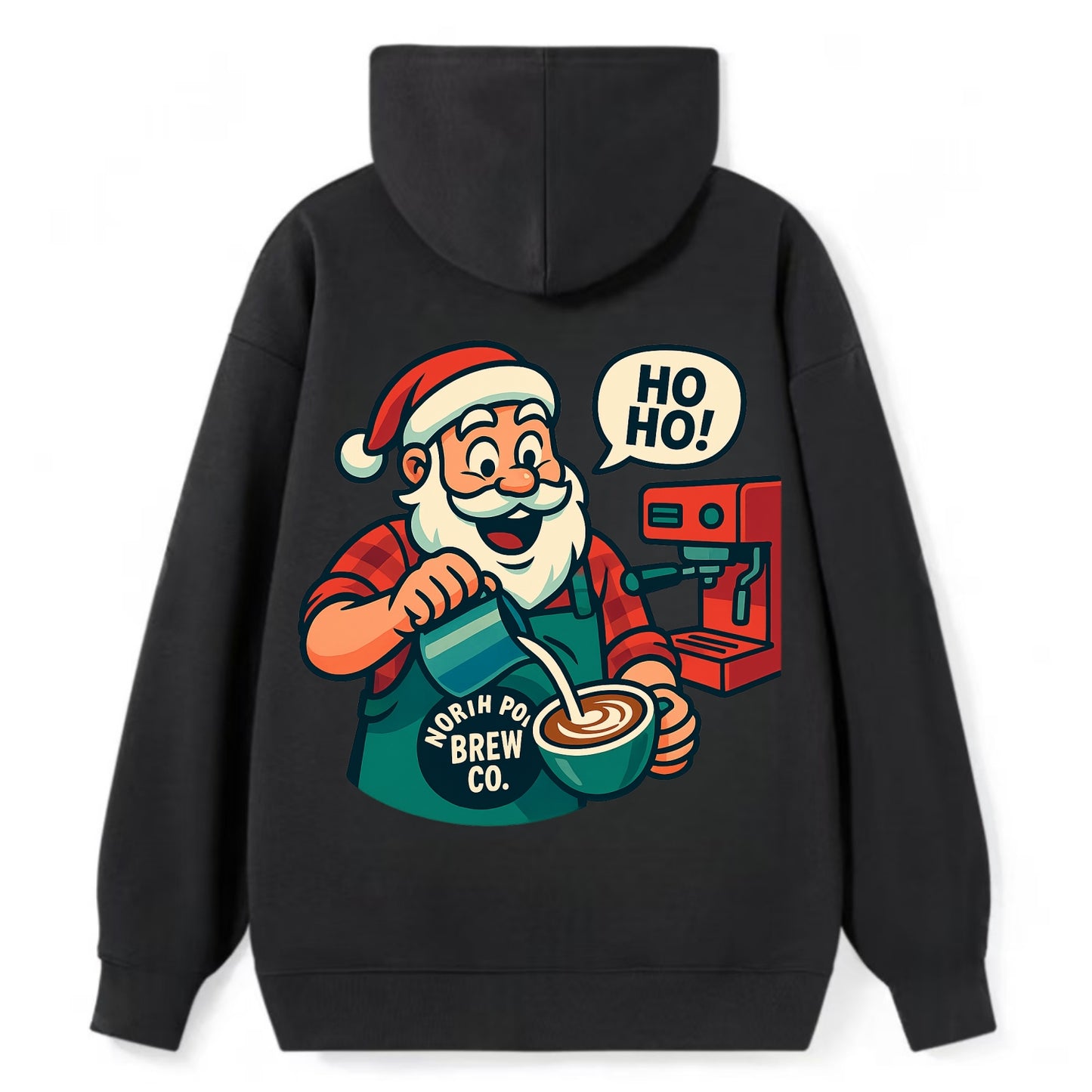 Santa Barista - Classic Pullover Hoodie - Black