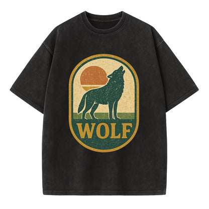 Carbon Fiber Wolf  - Vintage T-shirt - Black