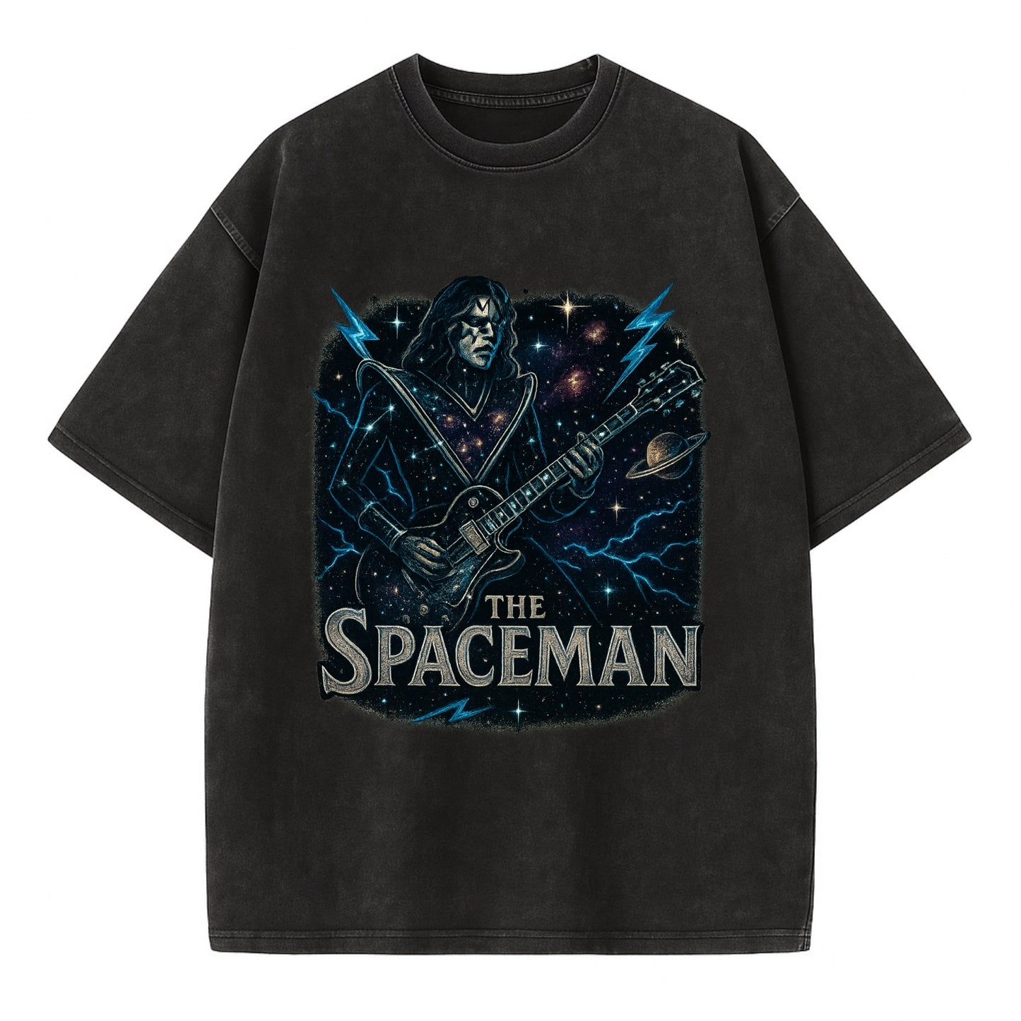 Spaceman Constellation - Vintage T-shirt - Black