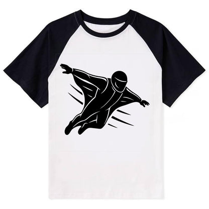 Wingsuit flyer gliding - Contrast Raglan T-shirt - Black