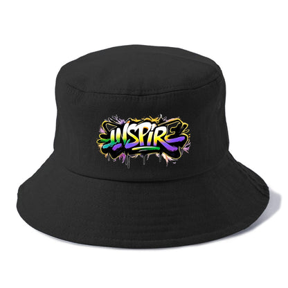 Bold typography design - "INSPIRE" - motivating others, being the spark - Bucket Hat - Black