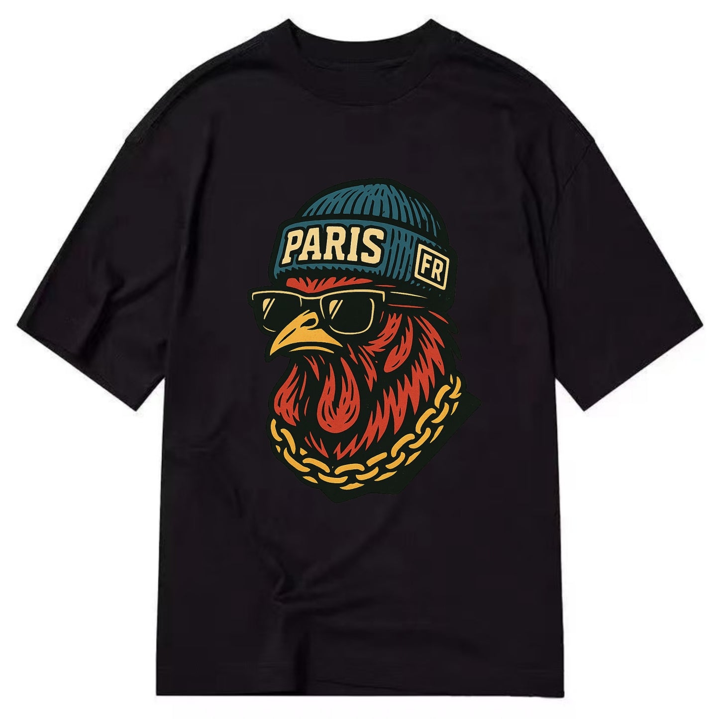 Paris Rooster - Classic T-shirt - Black