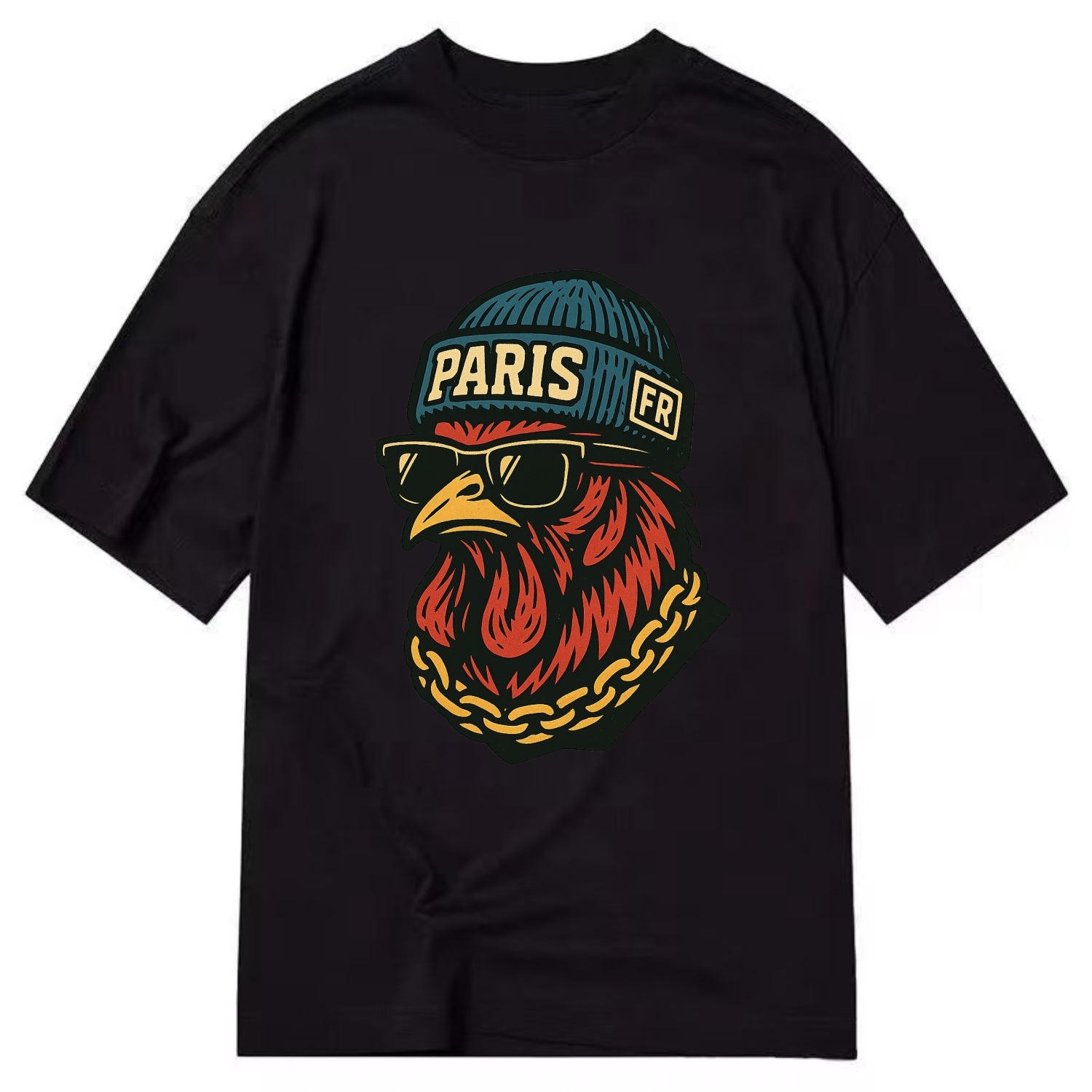 Paris Rooster - Classic T-shirt - Black