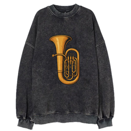 Tuba with large brass bell - Vintage Sweatshirt